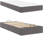 vidaXL Σκελετός κρεβατιού με στρώμα Άλλο 2 pcs Γκρι PVC