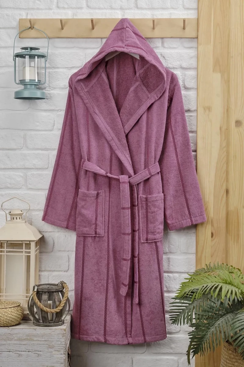 Stewehome Μπουρνούζι με Κουκούλα –Μωβ S - XL (L/XL) 112x115 cm