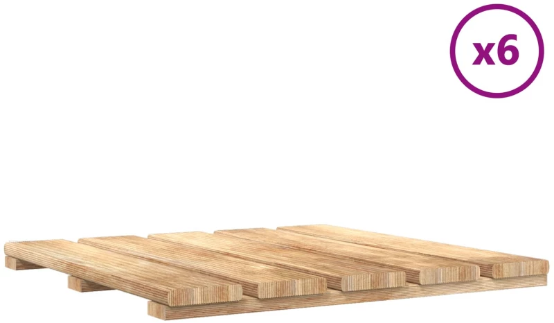 vidaXL Πλάκα Κατασκευής 6 pcs Καφέ 50 x 50 cm Πεύκο Καφέ Εγχύσεως