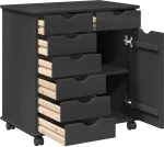 vidaXL Κινητό Ντουλάπι Γκρι 63,5 x 39 x 65,5 εκ Στερεό ξύλο πεύκου