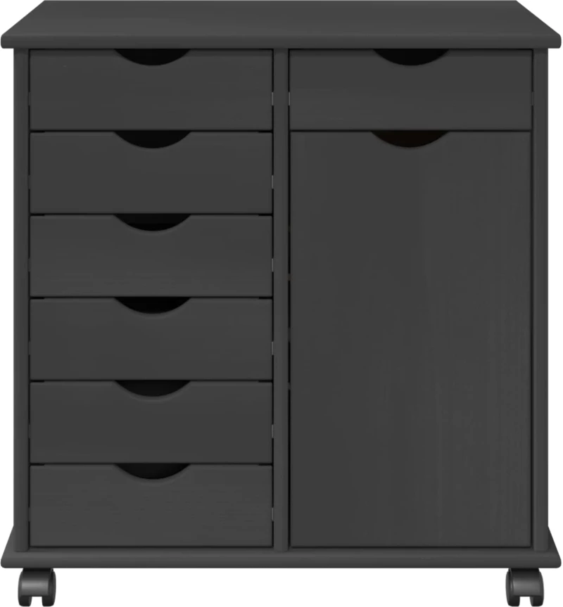 vidaXL Κινητό Ντουλάπι Γκρι 63,5 x 39 x 65,5 εκ Στερεό ξύλο πεύκου