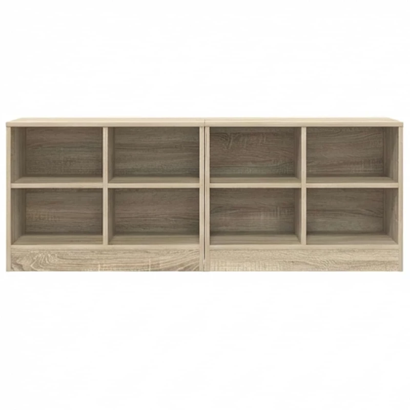 vidaXL Ντουλάπι κρεβατιού με ράφι 2 pcs Sonoma Δρυς 66 x 33 x 48 εκ.