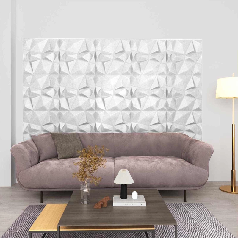 vidaXL Πάνελ τοίχου 48 pcs Διαμάντι Άσπρο 50 x 50 cm Φελιζόλ XPS