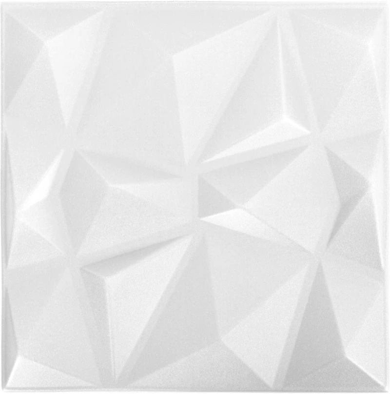 vidaXL Πάνελ τοίχου 48 pcs Διαμάντι Άσπρο 50 x 50 cm Φελιζόλ XPS