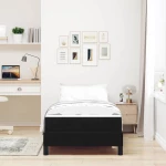 vidaXL Κρεβάτι με ελατήρια με στρώμα Μαύρο 100 x 210 cm ύφασμα