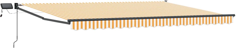 vidaXL Χειροκίνητη αναδιπλούμενη τέντα με LED 5 x 3 m