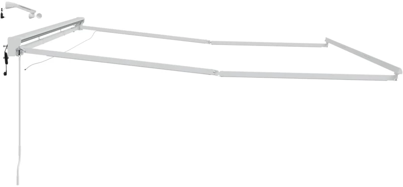 vidaXL Ηλεκτρικό πλαίσιο τέντας με LED Λευκός 4 x 2 m Αλουμίνιο