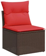 vidaXL Σετ Καναπέ με μαξιλάρι με αποθήκευση 8 pcs Καφέ συνθετικό ρατάν