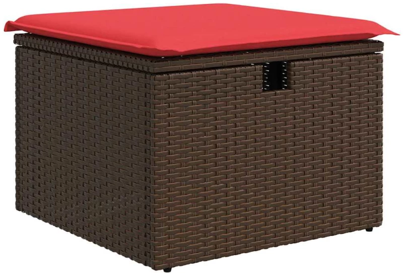 vidaXL Σετ Καναπέ με μαξιλάρι με αποθήκευση 8 pcs Καφέ συνθετικό ρατάν