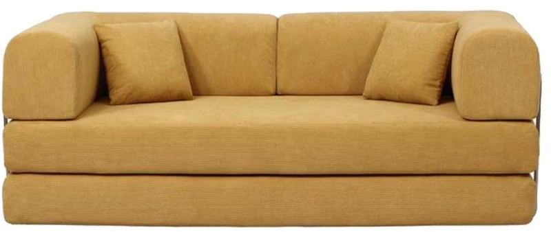 Compressed Nextdeco τριθέσιος καναπές-κρεβάτι κίτρινος 200x100x75εκ.