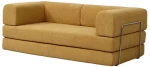Compressed Nextdeco τριθέσιος καναπές-κρεβάτι κίτρινος 200x100x75εκ.