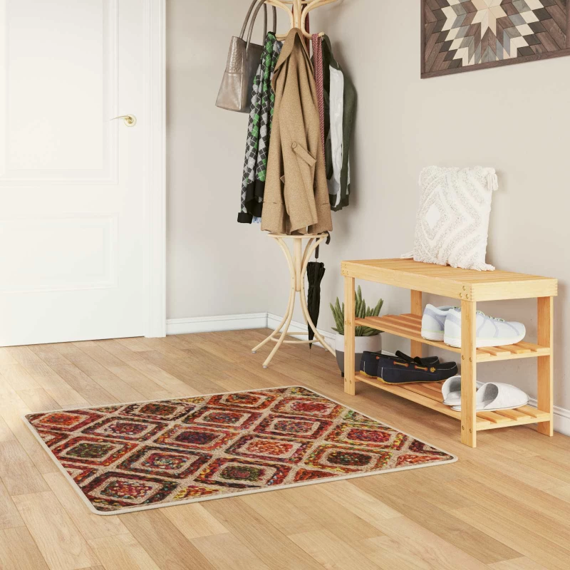 vidaXL Χαλί Runner MARSA Πολύχρωμο 100 x 100 cm Πολυέστερ και PVC