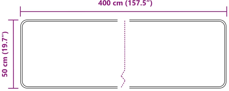 vidaXL Χαλί Runner MARSA Μαύρο 50 x 400 εκ. Πολυέστερ και PVC