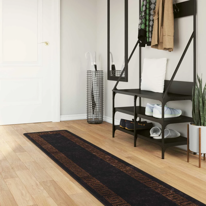 vidaXL Χαλί Runner MARSA Μαύρο 50 x 450 εκ. Πολυέστερ και PVC