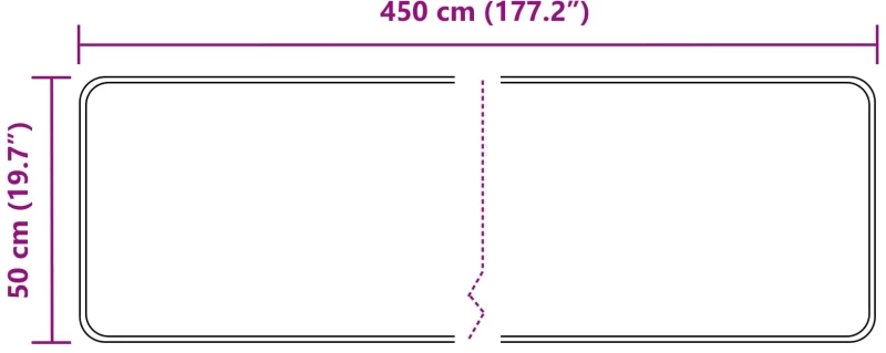 vidaXL Χαλί Runner MARSA Μαύρο 50 x 450 εκ. Πολυέστερ και PVC