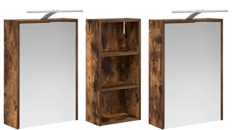 vidaXL Σετ Ντουλαπιών Μπάνιου 3 pcs 116 x 16 x 62,5 εκ.