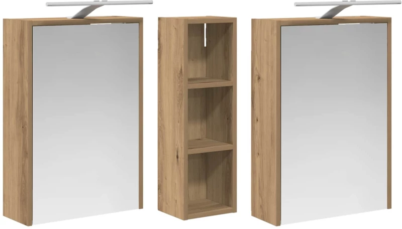 vidaXL Σετ Ντουλαπιών Μπάνιου 3 pcs 106 x 16 x 62,5 εκ.