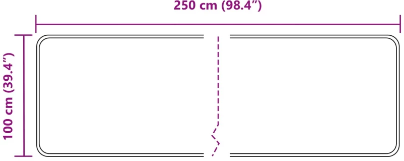 vidaXL Χαλί Runner MARSA Μαύρο 100 x 250 cm Πολυέστερ και PVC