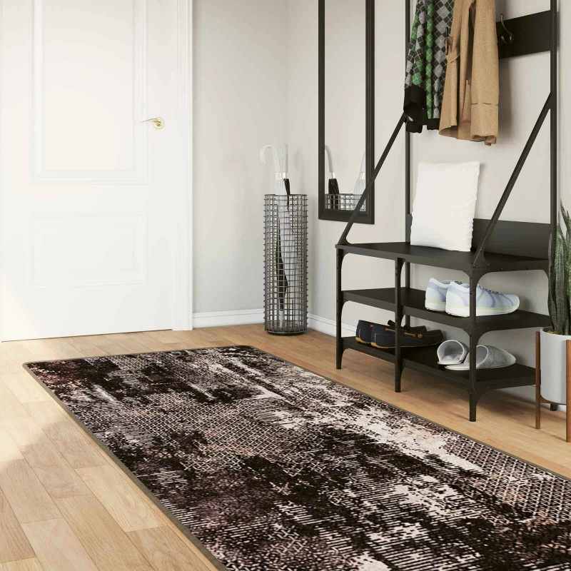vidaXL Χαλί Runner MARSA Μαύρο 100 x 300 cm Πολυέστερ και PVC
