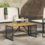vidaXL Εξωτερικό Τραπέζι Μαύρο και Καφέ 80 x 40 x 40 cm