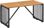 vidaXL Εξωτερικό Τραπέζι Μαύρο και Καφέ 80 x 40 x 40 cm