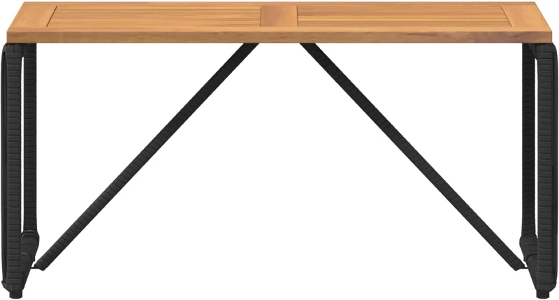 vidaXL Εξωτερικό Τραπέζι Μαύρο και Καφέ 80 x 40 x 40 cm