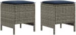 vidaXL Σκαμπό Κήπου 2 Τεμάχιο Γκρι και Navy Blue 38 x 38 x 45 cm