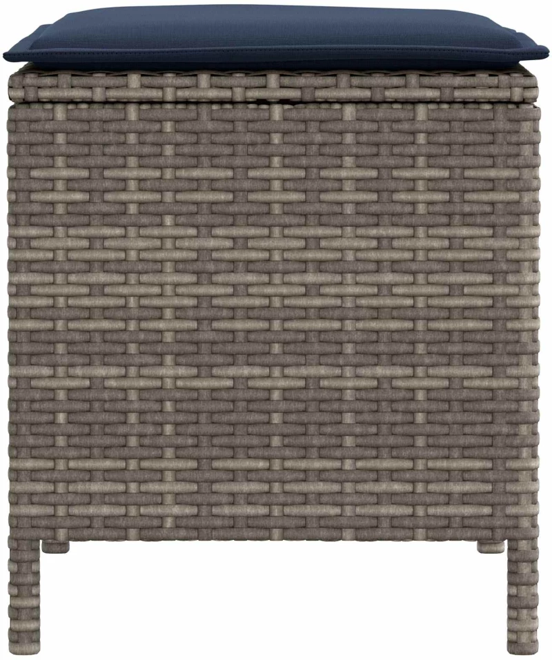 vidaXL Σκαμπό Κήπου 2 Τεμάχιο Γκρι και Navy Blue 38 x 38 x 45 cm