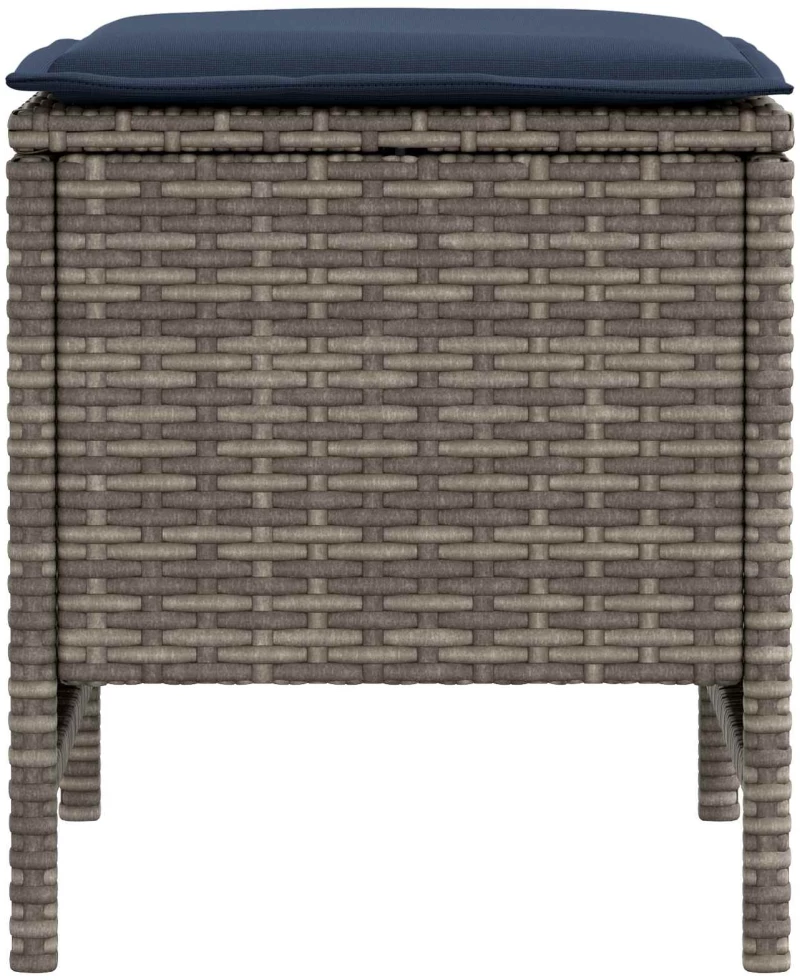 vidaXL Σκαμπό Κήπου 2 Τεμάχιο Γκρι και Navy Blue 38 x 38 x 45 cm