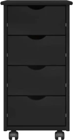 vidaXL Κινητό Ντουλάπι Μαύρο 34 x 39 x 65,5 cm Στερεό ξύλο πεύκου