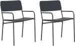 vidaXL Καρέκλες Κήπου 2 pcs Ανθρακί 51 x 55 x 81 εκ Ατσάλι