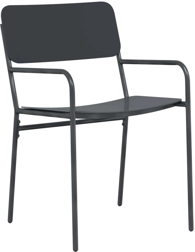 vidaXL Καρέκλες Κήπου 2 pcs Ανθρακί 51 x 55 x 81 εκ Ατσάλι