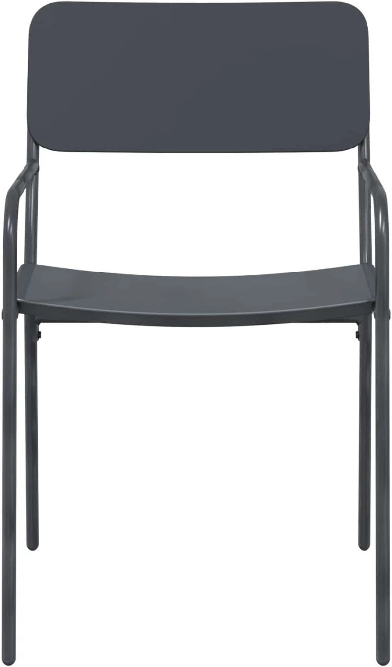 vidaXL Καρέκλες Κήπου 2 pcs Ανθρακί 51 x 55 x 81 εκ Ατσάλι