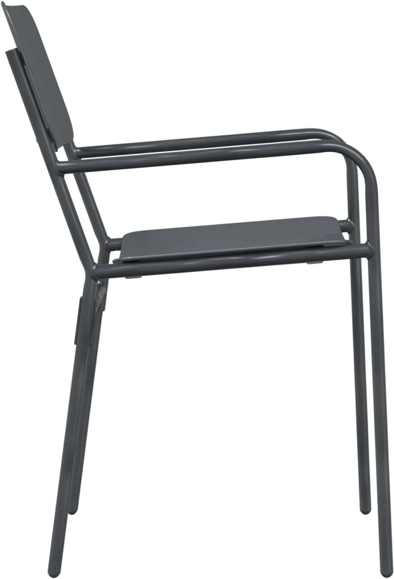vidaXL Καρέκλες Κήπου 2 pcs Ανθρακί 51 x 55 x 81 εκ Ατσάλι