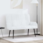 vidaXL Διθέσιος Καναπές Λευκός 115 x 61 x 87 εκ. ύφασμα