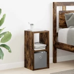 vidaXL Κομοδίνο Καπνιστό Δρύς 25,5 x 22 x 49,5 εκ Επεξεργασμένο ξύλο