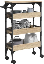 vidaXL Καρότσι Κουζίνας Δρύς Sonoma 53 x 20 x 76 εκ.