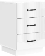 vidaXL Κομοδίνο Γυαλιστερό Λευκό 43 x 41 x 63,5 εκ. Επεξεργασμένο Ξύλο