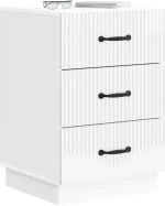 vidaXL Κομοδίνο Γυαλιστερό Λευκό 43 x 41 x 63,5 εκ. Επεξεργασμένο Ξύλο