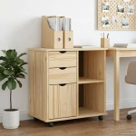 vidaXL Κινητό Ντουλάπι Καφέ 63,5 x 39 x 65,5 εκ. Στερεό ξύλο πεύκου