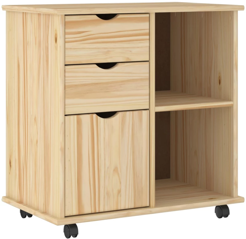 vidaXL Κινητό Ντουλάπι Καφέ 63,5 x 39 x 65,5 εκ. Στερεό ξύλο πεύκου