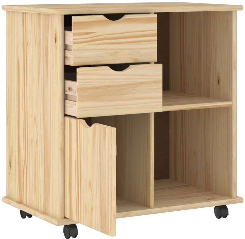 vidaXL Κινητό Ντουλάπι Καφέ 63,5 x 39 x 65,5 εκ. Στερεό ξύλο πεύκου