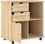 vidaXL Κινητό Ντουλάπι Καφέ 63,5 x 39 x 65,5 εκ. Στερεό ξύλο πεύκου