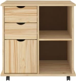 vidaXL Κινητό Ντουλάπι Καφέ 63,5 x 39 x 65,5 εκ. Στερεό ξύλο πεύκου