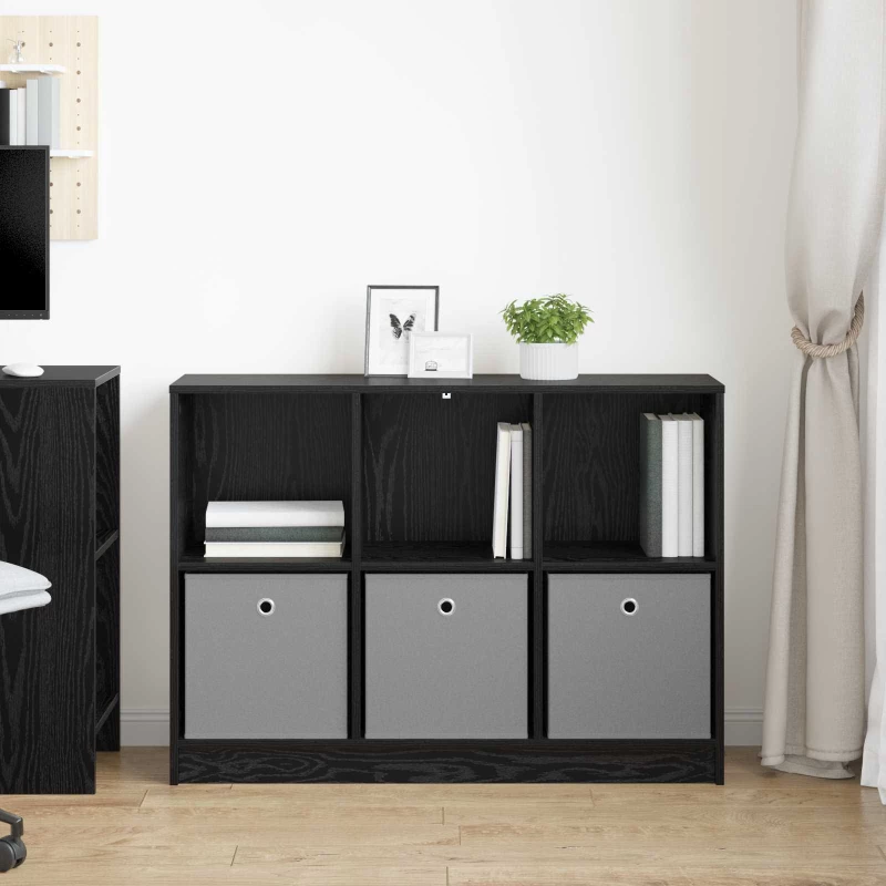 vidaXL Πλαϊνό γραφείο με συρτάρι Μαύρη Οξυά 102 x 32 x 73,5 εκ