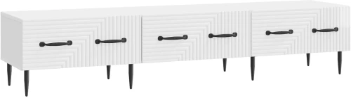 vidaXL Ντουλάπι TV με συρτάρι Γυαλιστερό Λευκό 147 x 34,5 x 30 εκ