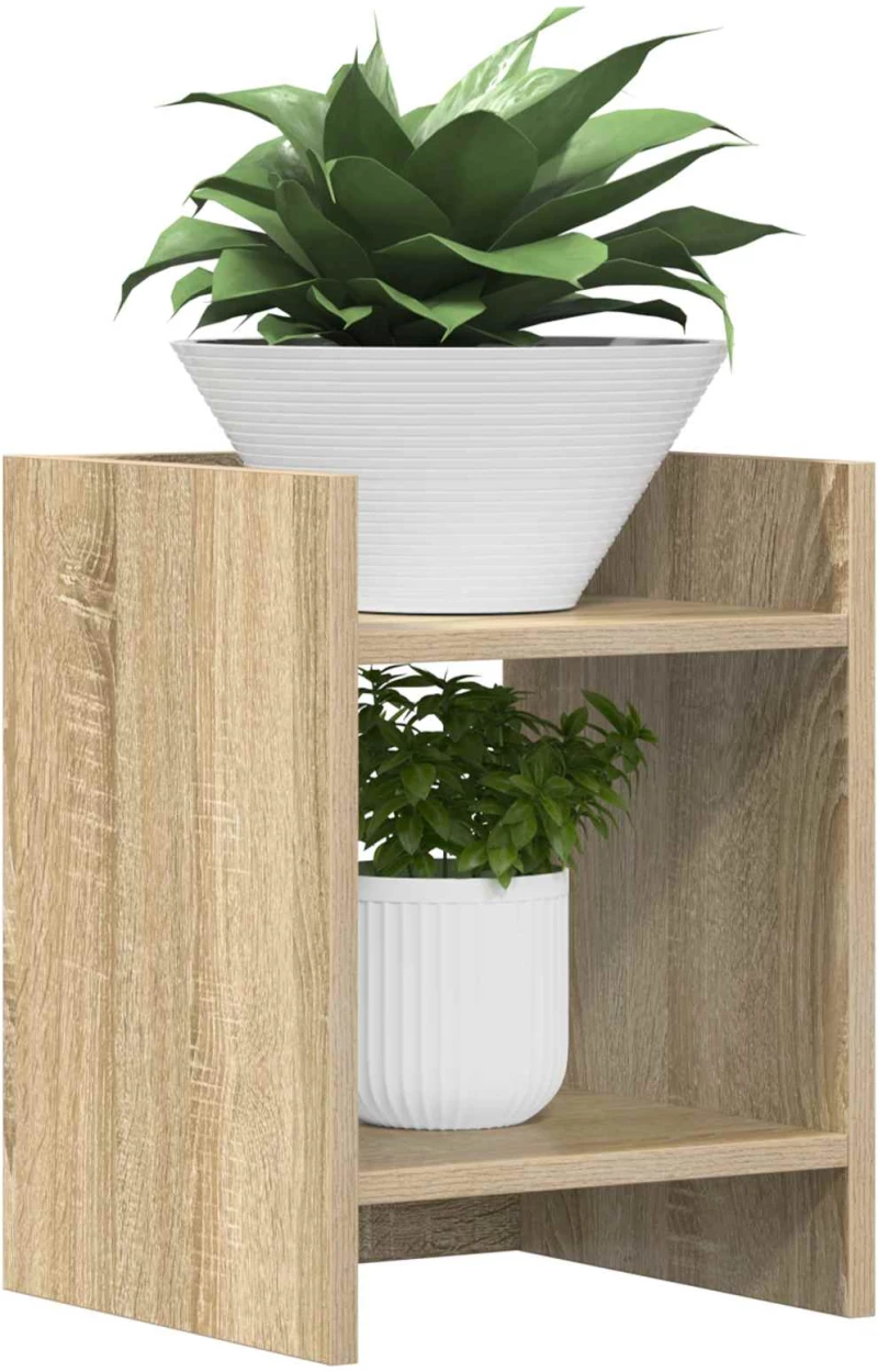 vidaXL Βάση φυτών με ράφι 2 pcs Δρύς Sonoma 30 x 30 x 40 cm