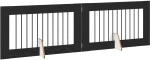 vidaXL Πύλη Σκύλου με Στηρίγματα 2 pcs Μαύρη Δρυς 100 x 60 cm