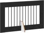 vidaXL Πύλη Σκύλου με Στηρίγματα 2 pcs Μαύρη Δρυς 100 x 60 cm