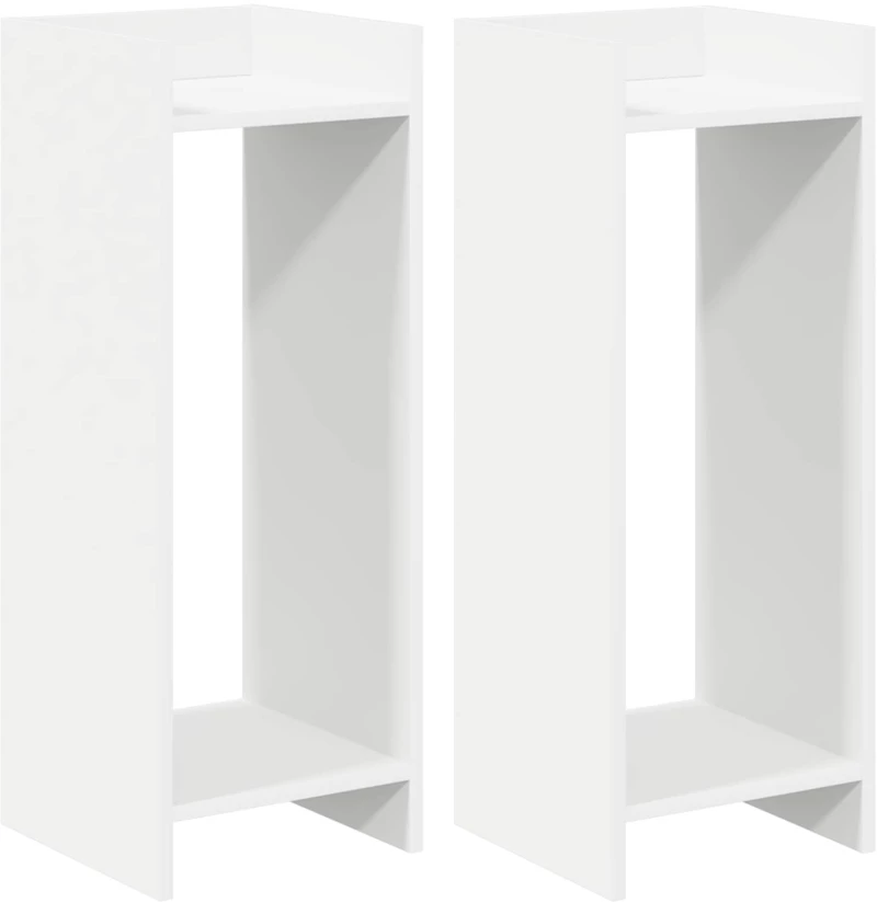 vidaXL Βάση φυτών με ράφι 2 pcs Λευκός 30 x 30 x 80 cm